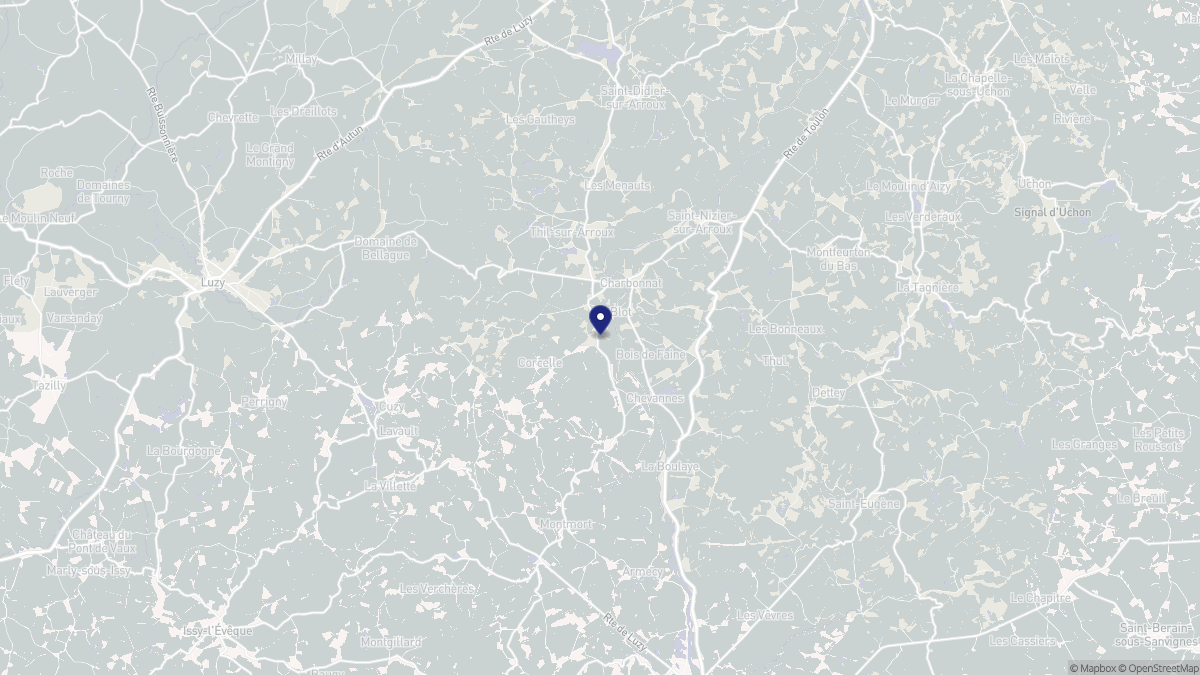 Aperçu cartographique de Charbonnat, centré sur la commune