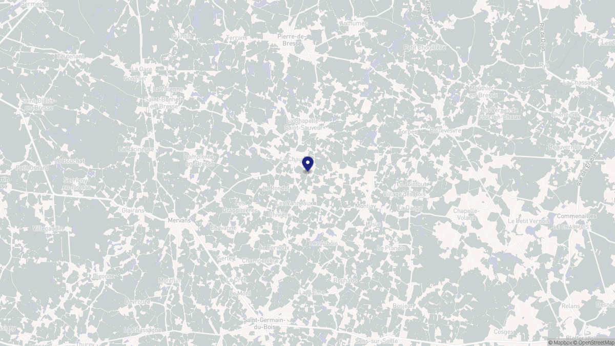 Aperçu cartographique de La Chaux, centré sur la commune