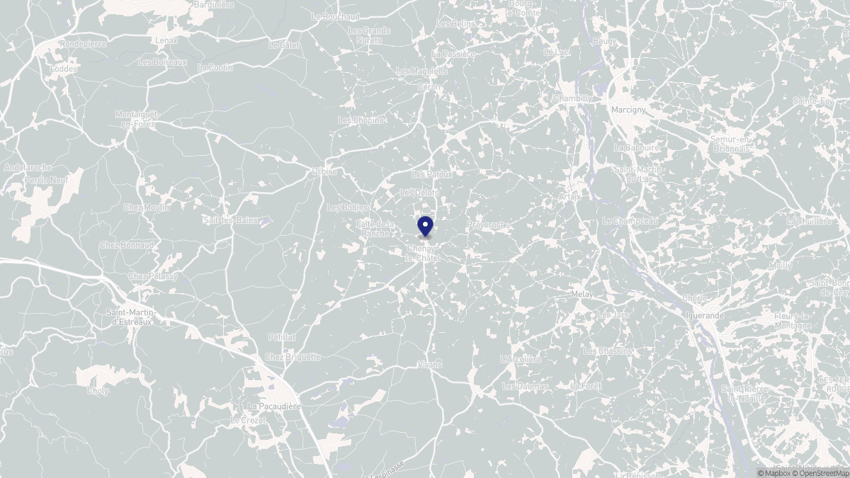 Aperçu cartographique de Chenay-le-Châtel, centré sur la commune
