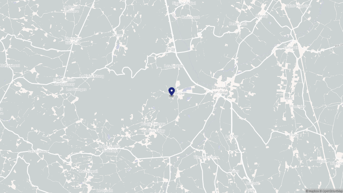 Aperçu cartographique de Chérizet, centré sur la commune