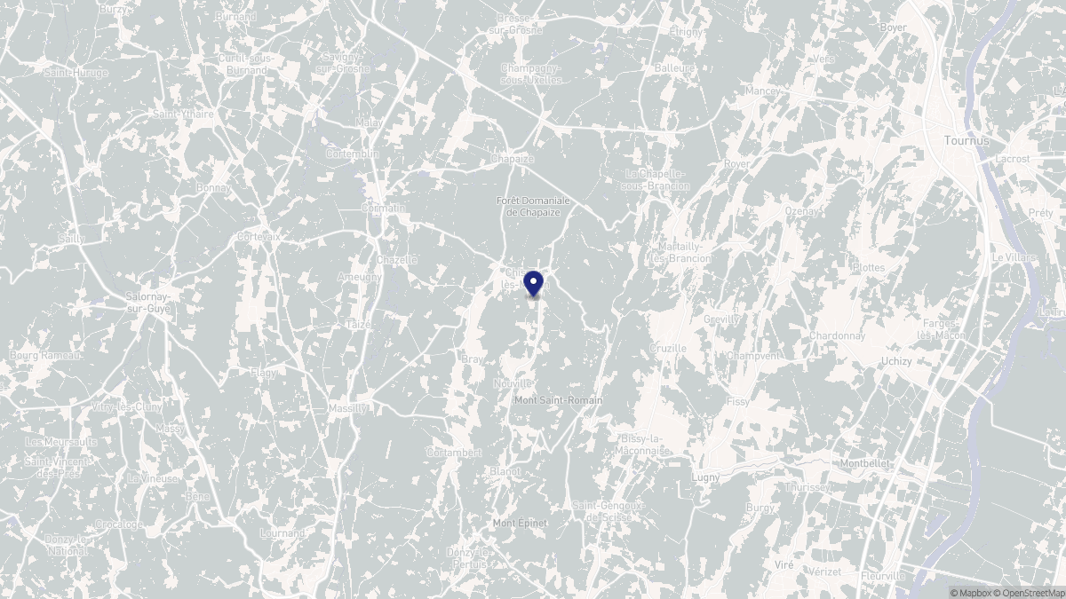 Aperçu cartographique de Chissey-lès-Mâcon, centré sur la commune
