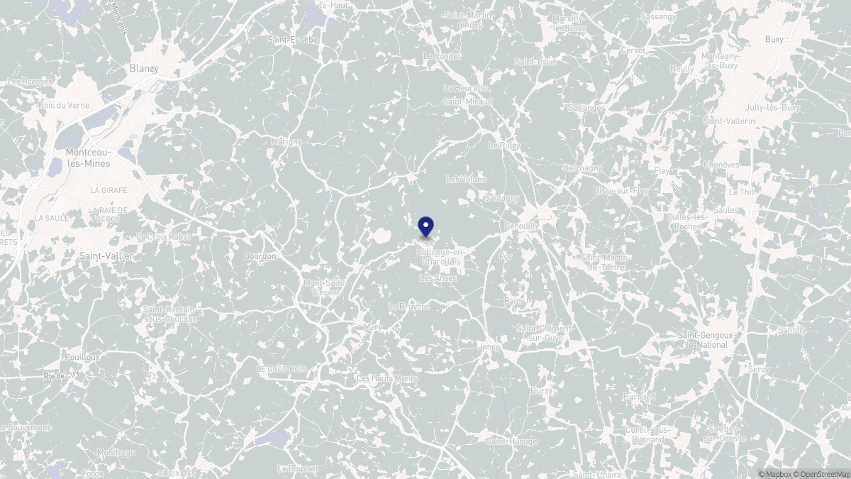 Aperçu cartographique de Collonge-en-Charollais, centré sur la commune
