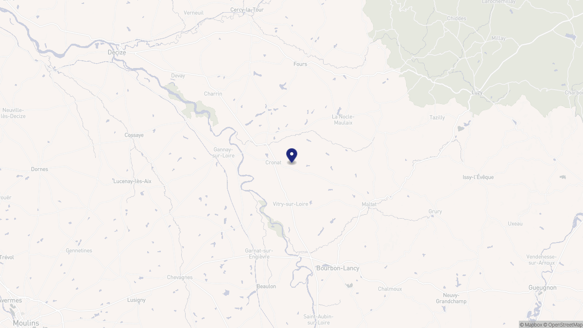 Aperçu cartographique de Cronat, centré sur la commune
