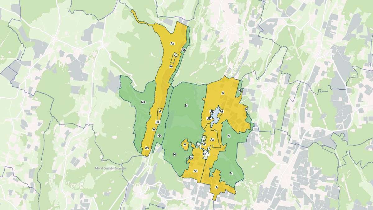 Aperçu cartographique de Cruzille, centré sur la commune