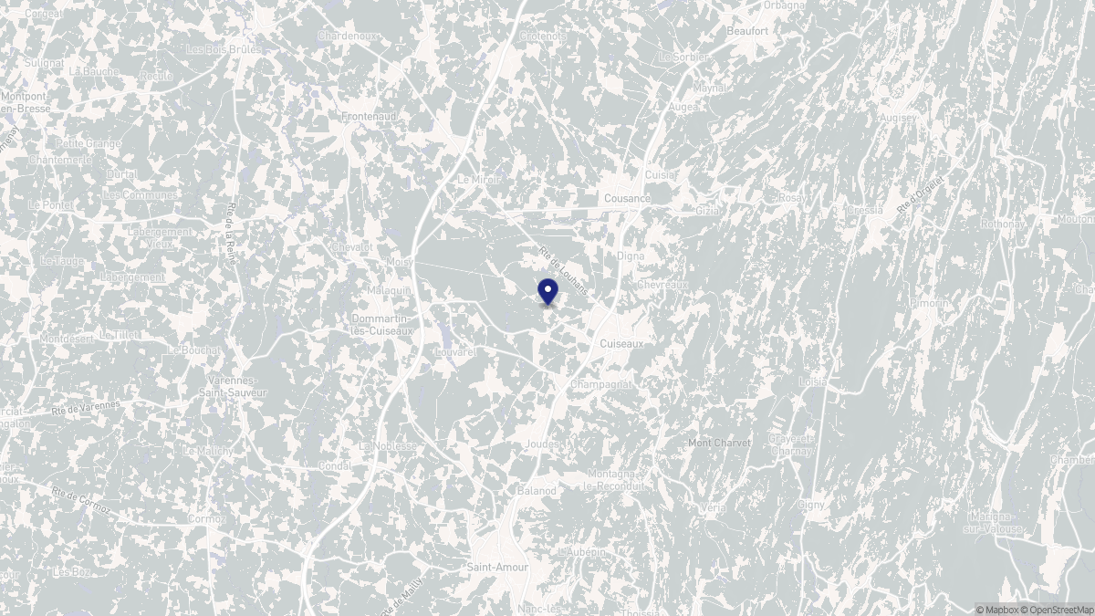 Aperçu cartographique de Cuiseaux, centré sur la commune