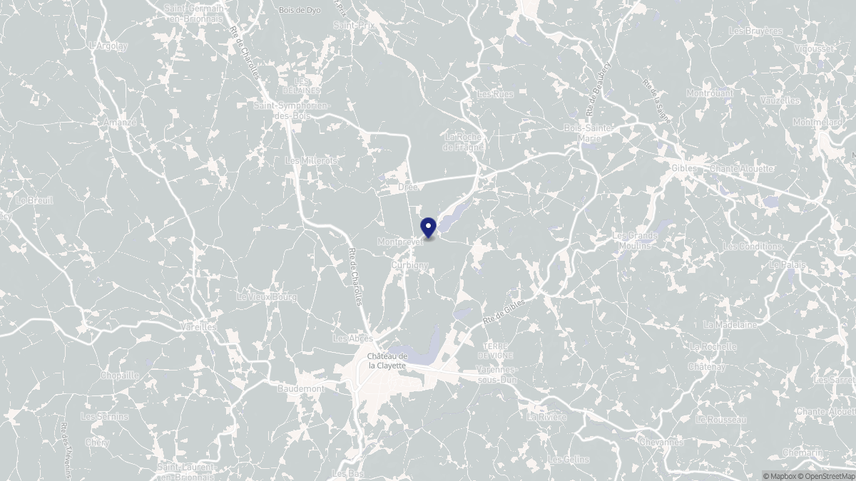 Aperçu cartographique de Curbigny, centré sur la commune