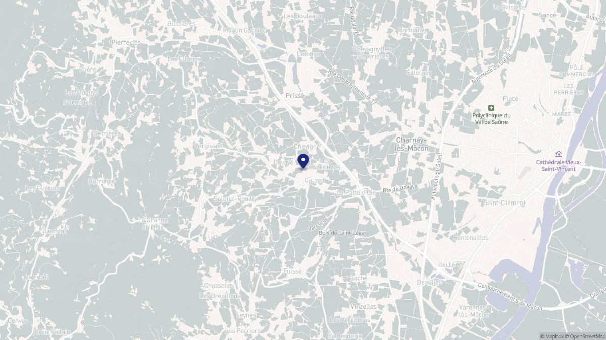 Aperçu cartographique de Davayé, centré sur la commune