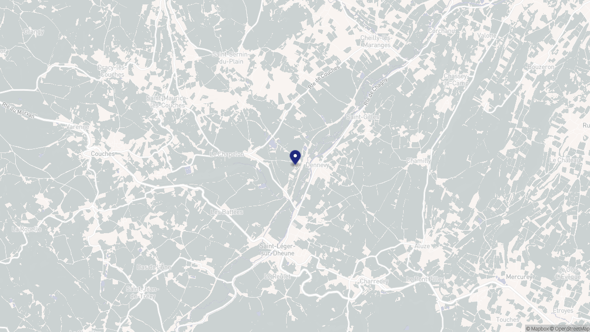 Aperçu cartographique de Dennevy, centré sur la commune