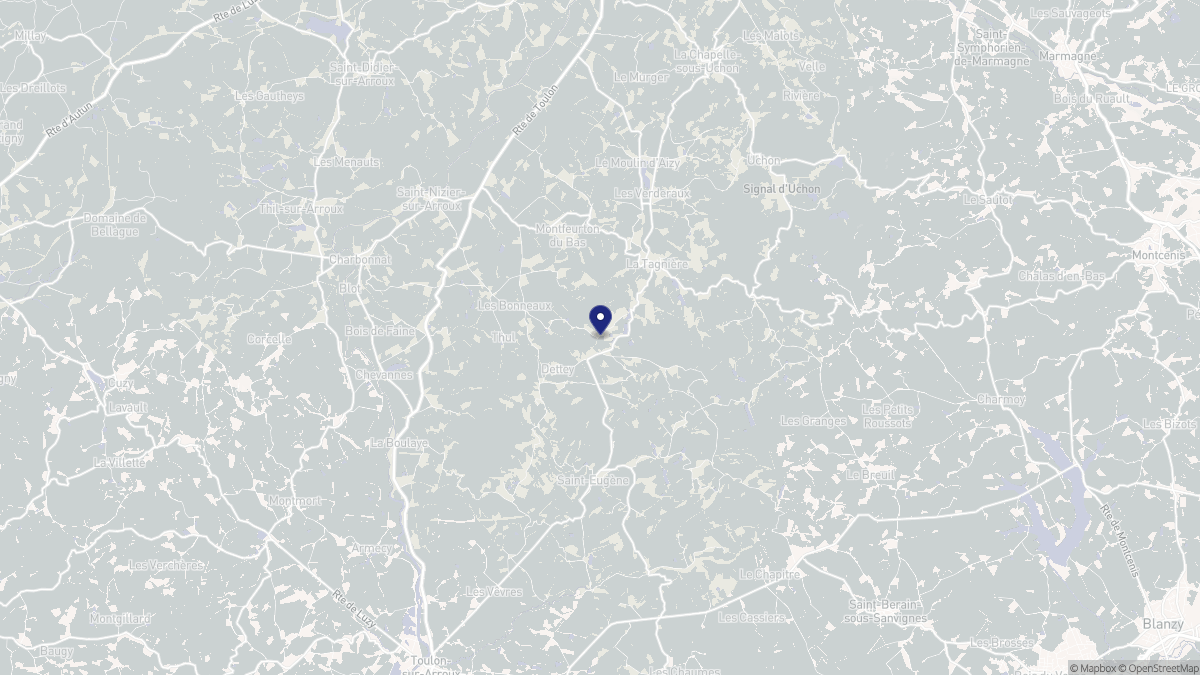 Aperçu cartographique de Dettey, centré sur la commune