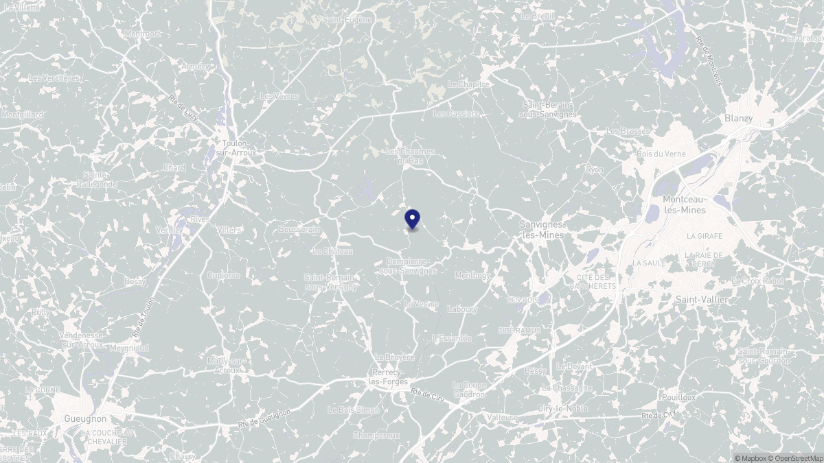 Aperçu cartographique de Dompierre-sous-Sanvignes, centré sur la commune