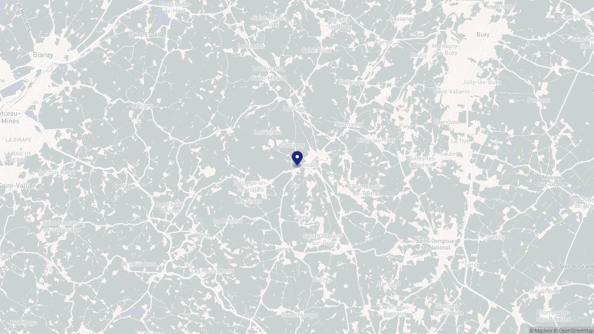 Aperçu cartographique de Genouilly, centré sur la commune