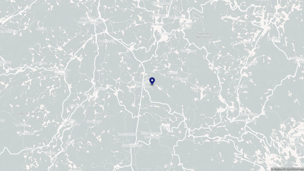 Aperçu cartographique de Germolles-sur-Grosne, centré sur la commune
