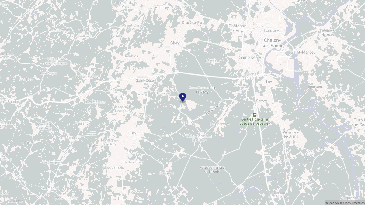 Aperçu cartographique de Granges, centré sur la commune