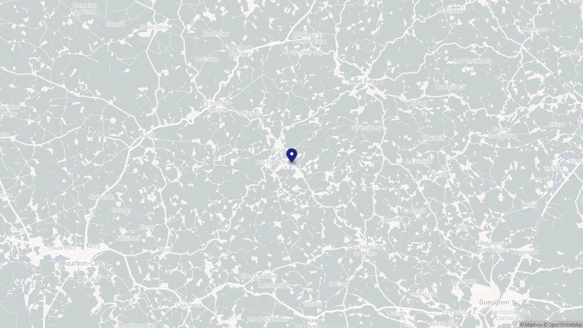 Aperçu cartographique de Grury, centré sur la commune