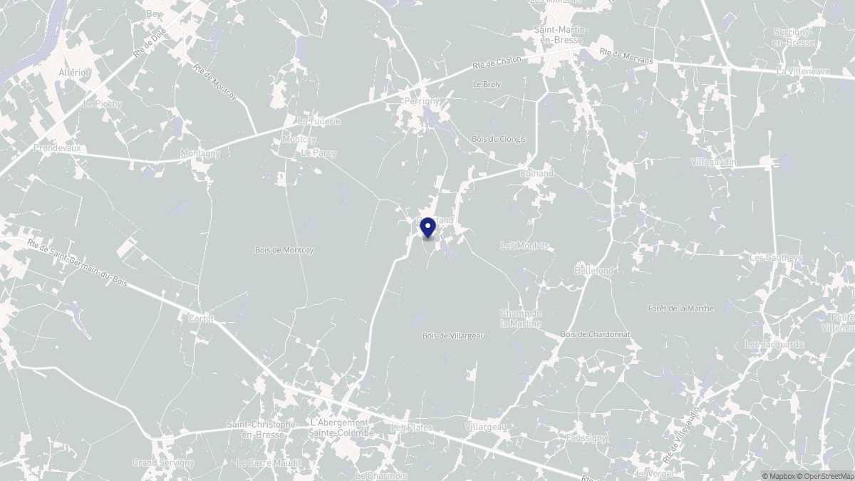 Aperçu cartographique de Guerfand, centré sur la commune
