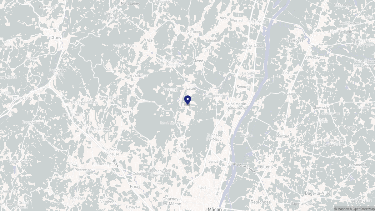 Aperçu cartographique de Laizé, centré sur la commune