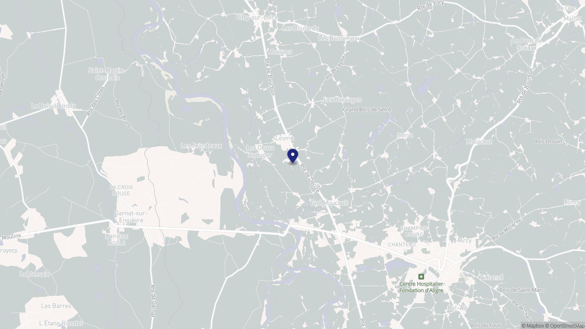 Aperçu cartographique de Lesme, centré sur la commune