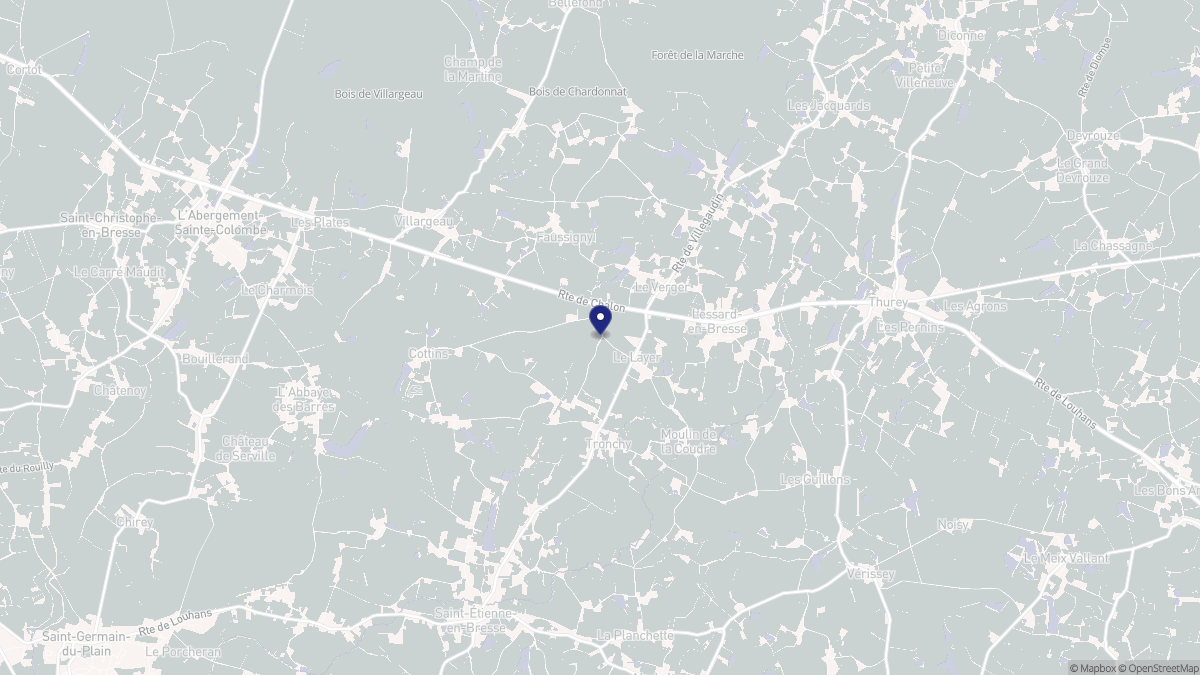 Aperçu cartographique de Lessard-en-Bresse, centré sur la commune