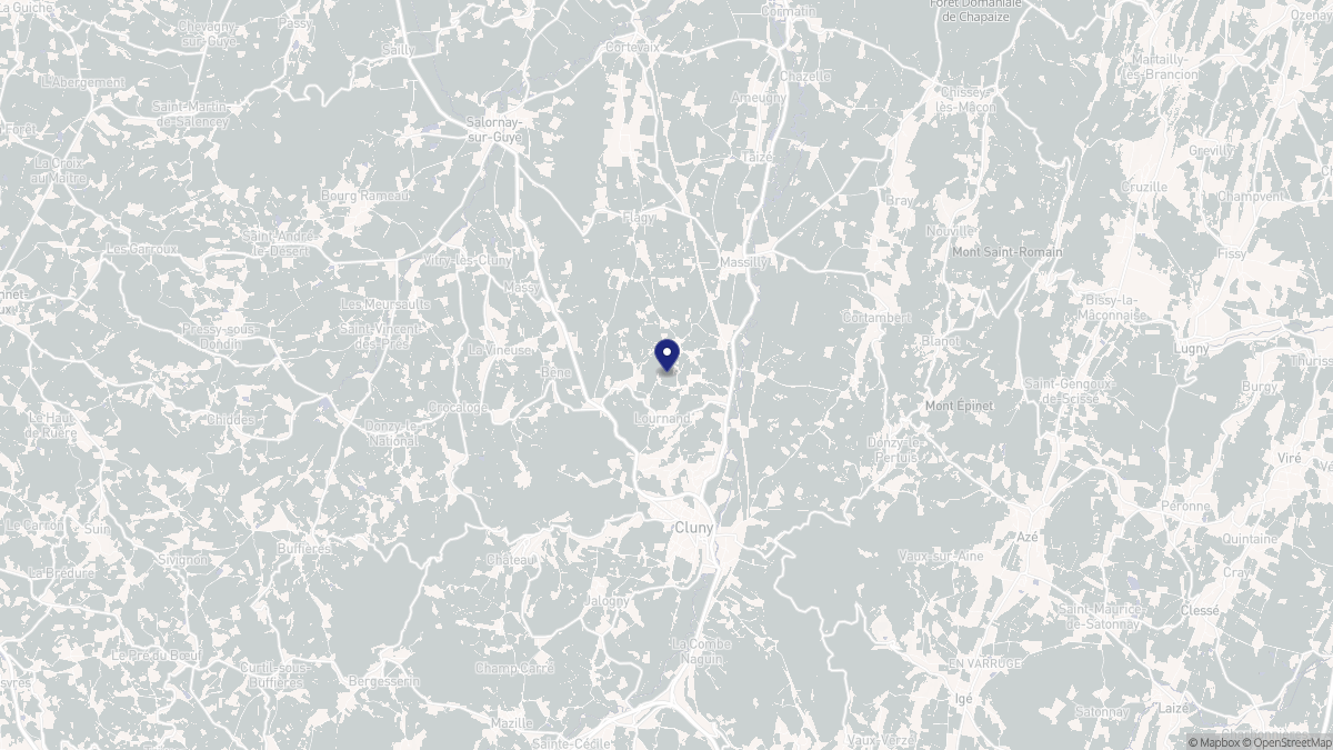 Aperçu cartographique de Lournand, centré sur la commune