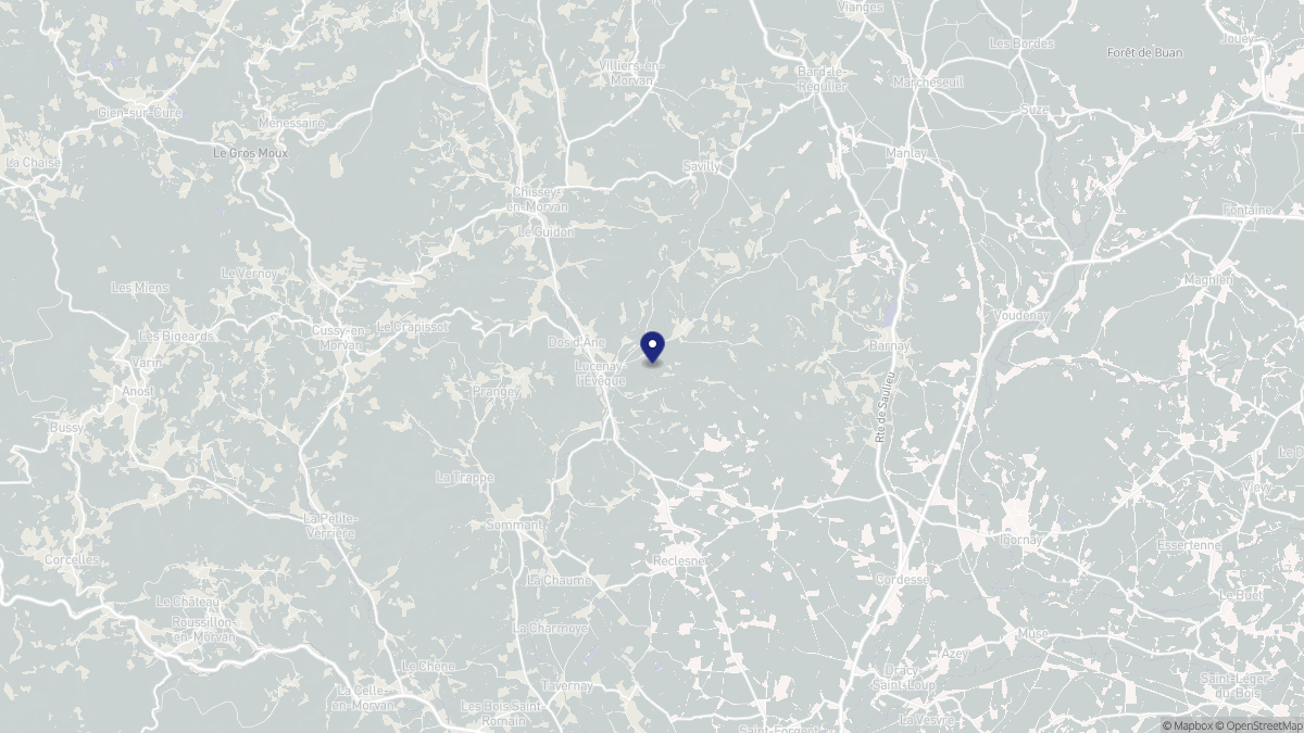 Aperçu cartographique de Lucenay-l'Évêque, centré sur la commune