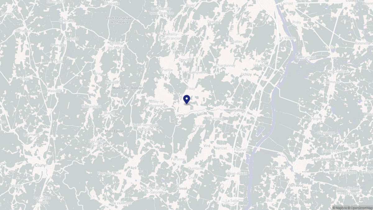 Aperçu cartographique de Lugny, centré sur la commune