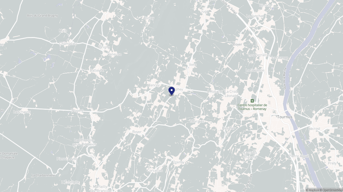 Aperçu cartographique de Mancey, centré sur la commune