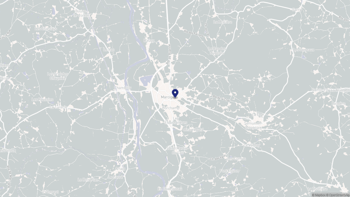 Aperçu cartographique de Marcigny, centré sur la commune
