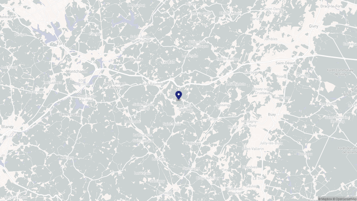 Aperçu cartographique de Marcilly-lès-Buxy, centré sur la commune