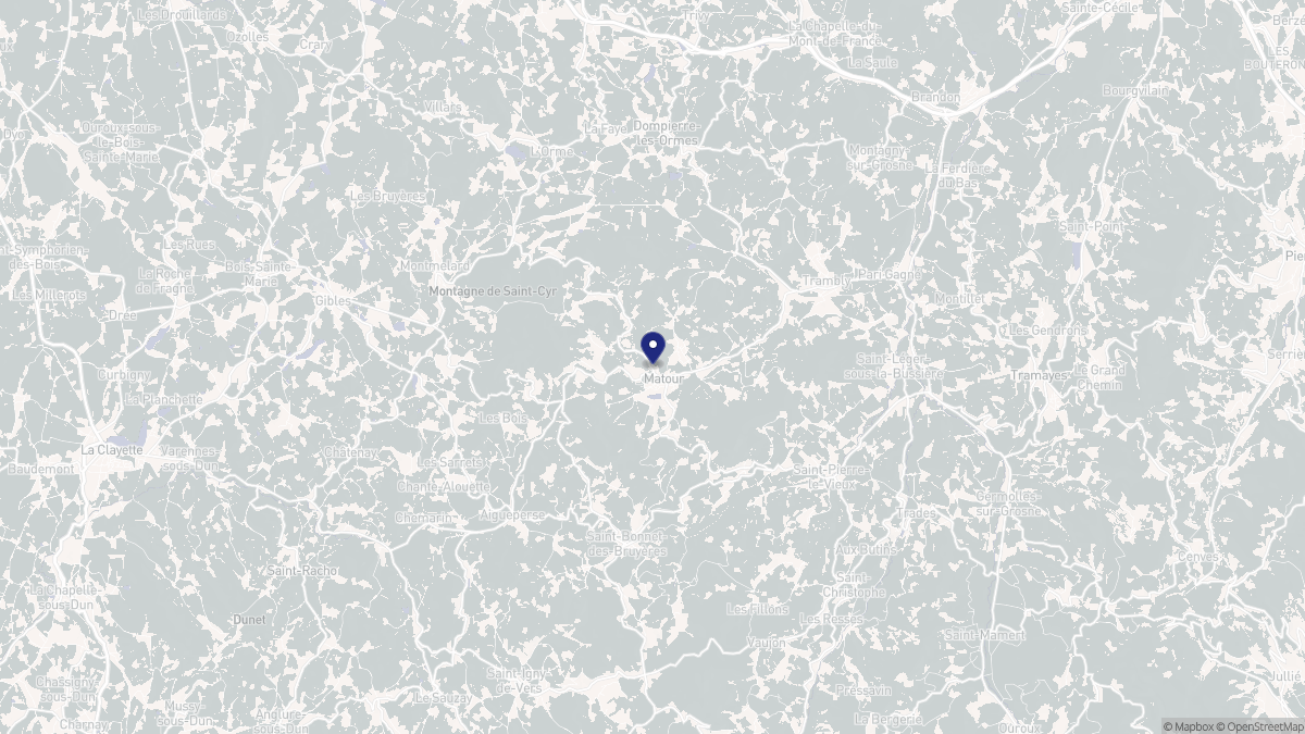 Aperçu cartographique de Matour, centré sur la commune