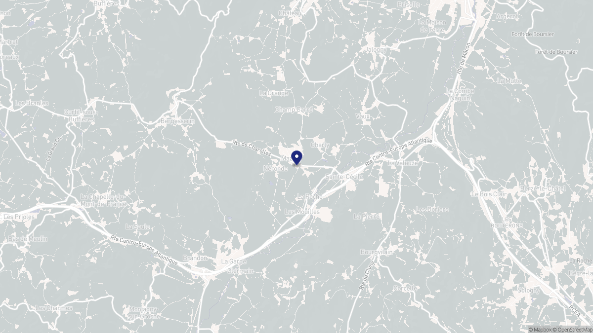 Aperçu cartographique de Mazille, centré sur la commune