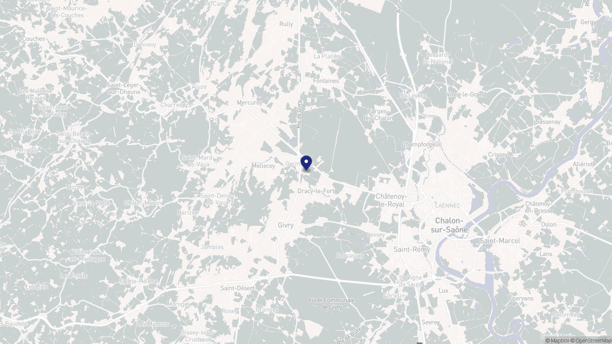 Aperçu cartographique de Mellecey, centré sur la commune