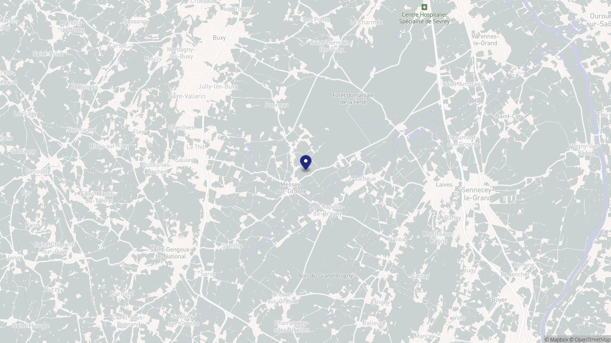 Aperçu cartographique de Messey-sur-Grosne, centré sur la commune