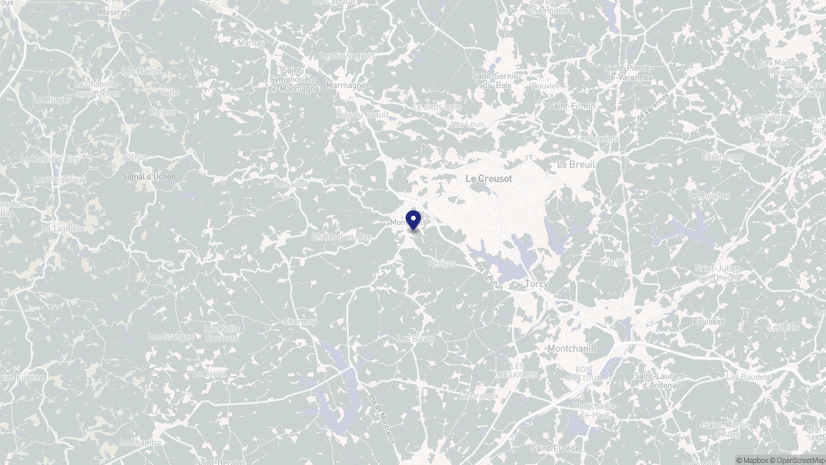 Aperçu cartographique de Montcenis, centré sur la commune