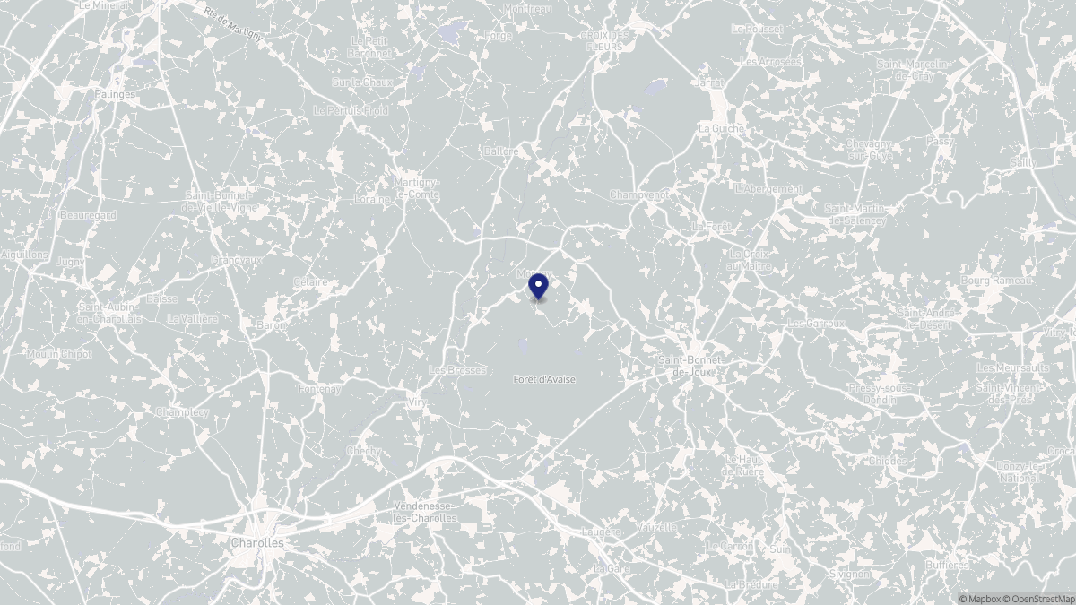 Aperçu cartographique de Mornay, centré sur la commune