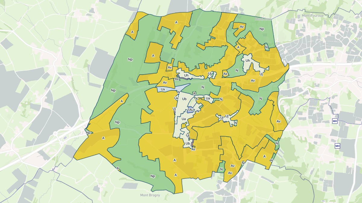 Aperçu cartographique de Moroges, centré sur la commune