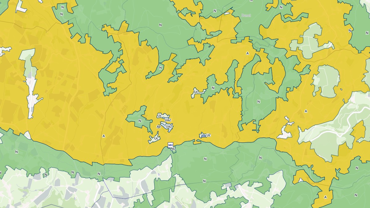 Aperçu cartographique de Mussy-sous-Dun, centré sur la commune