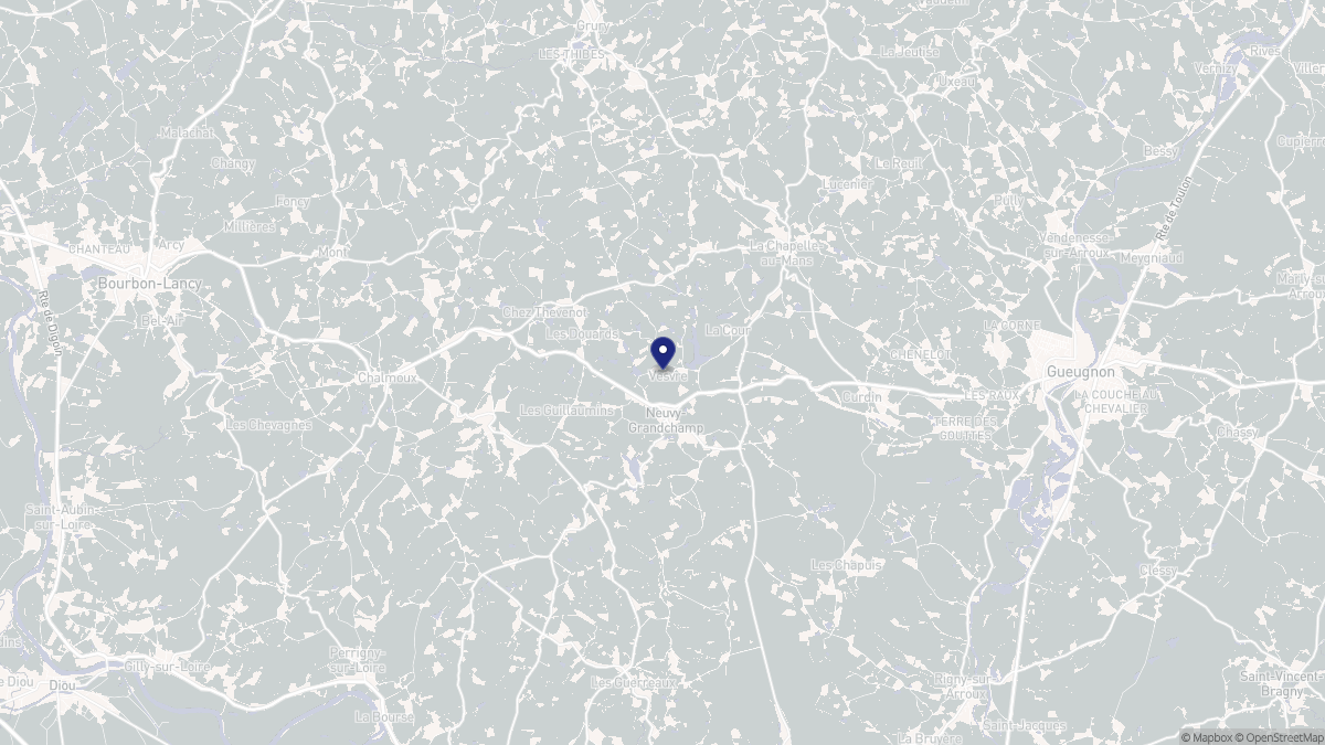 Aperçu cartographique de Neuvy-Grandchamp, centré sur la commune