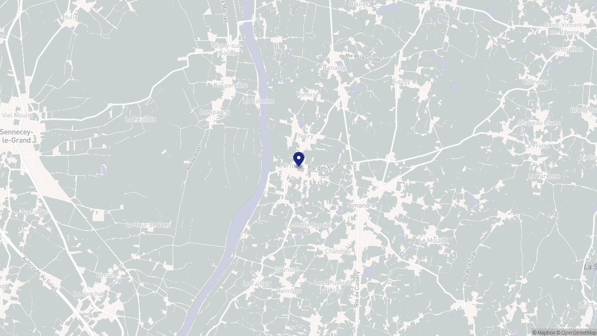 Aperçu cartographique de Ormes, centré sur la commune