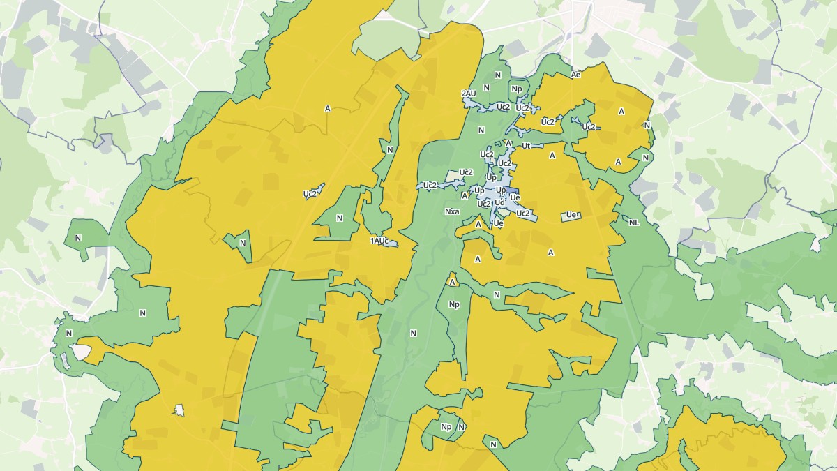 Aperçu cartographique de Palinges, centré sur la commune
