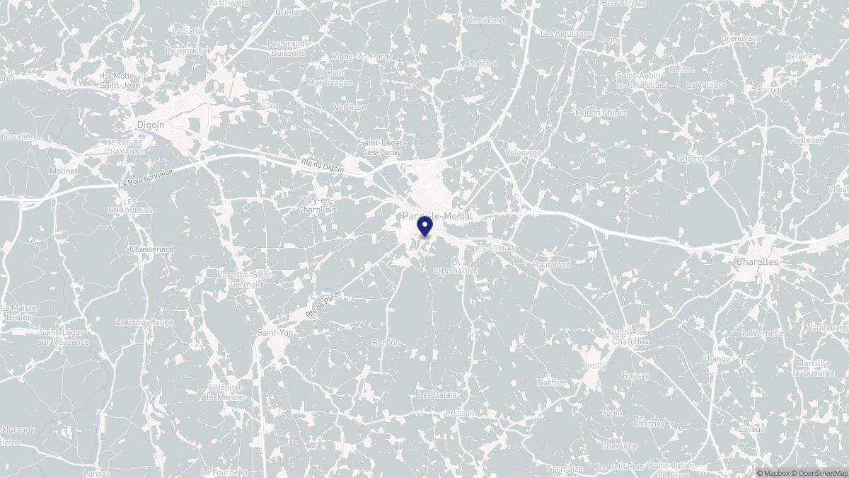 Aperçu cartographique de Paray-le-Monial, centré sur la commune