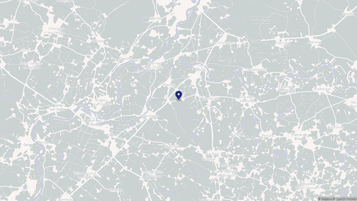 Aperçu cartographique de Pontoux, centré sur la commune