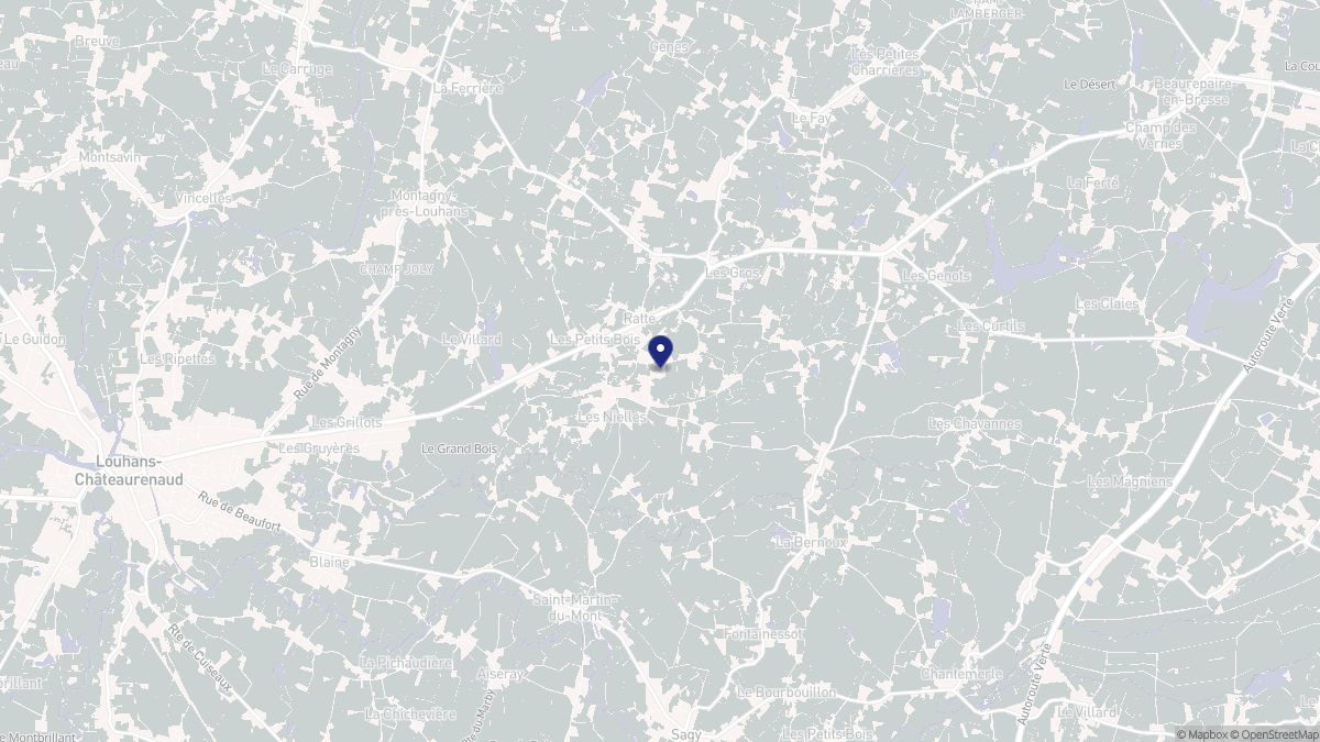 Aperçu cartographique de Ratte, centré sur la commune