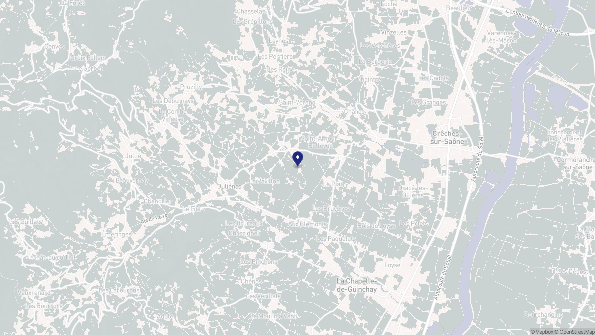 Aperçu cartographique de Saint-Amour-Bellevue, centré sur la commune