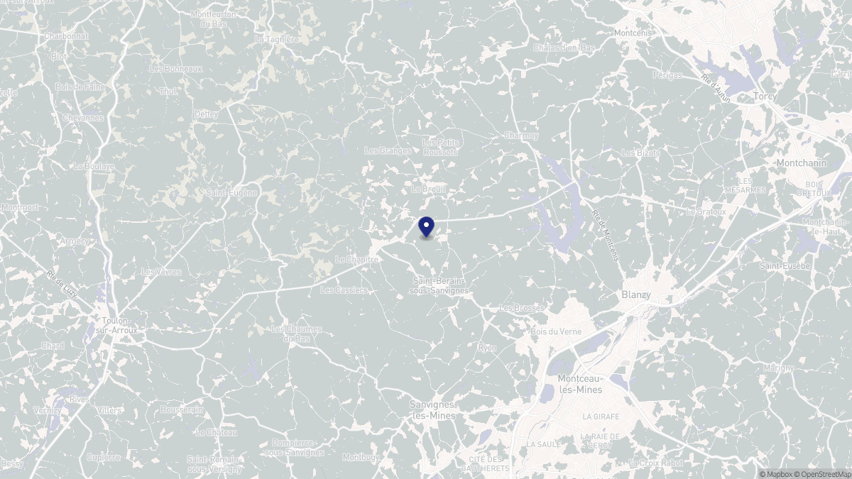 Aperçu cartographique de Saint-Berain-sous-Sanvignes, centré sur la commune
