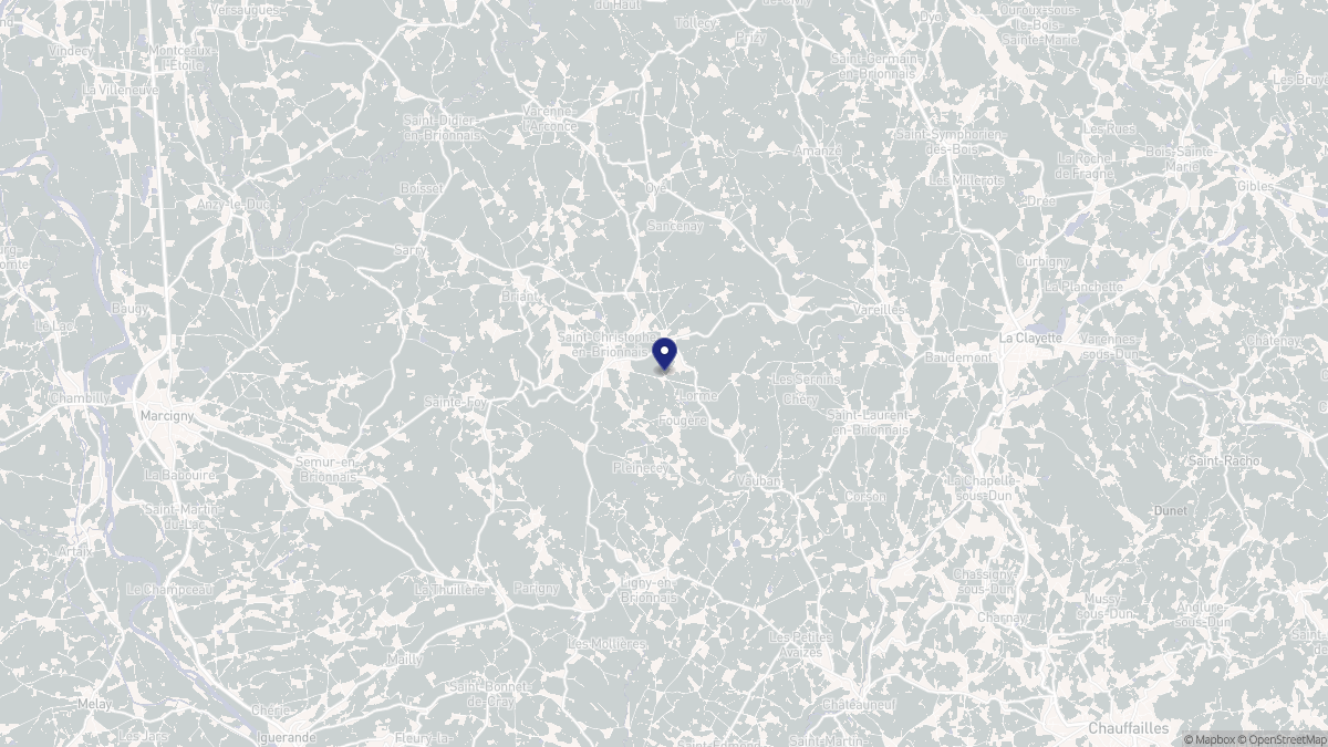 Aperçu cartographique de Saint-Christophe-en-Brionnais, centré sur la commune