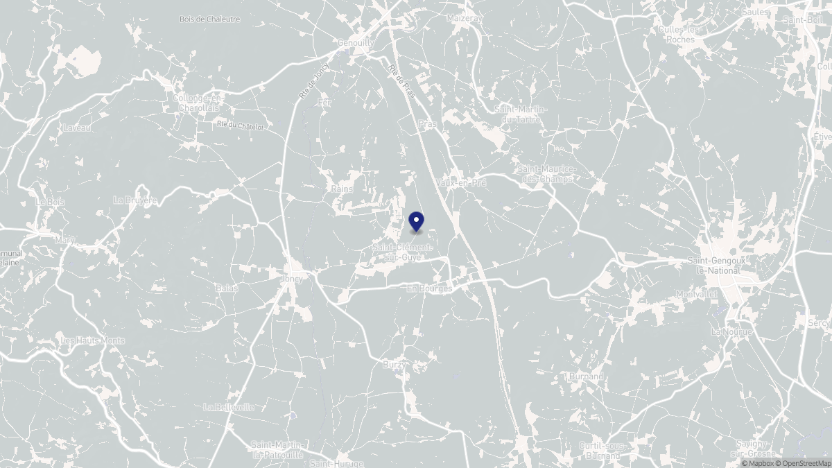 Aperçu cartographique de Saint-Clément-sur-Guye, centré sur la commune