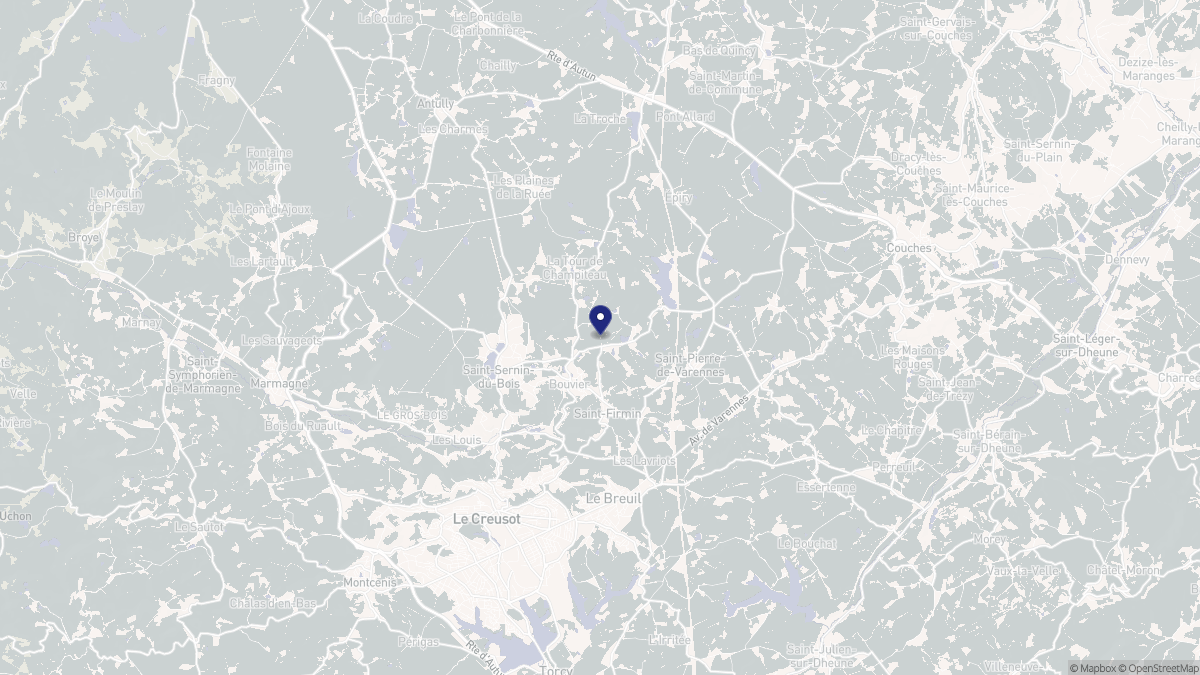 Aperçu cartographique de Saint-Firmin, centré sur la commune