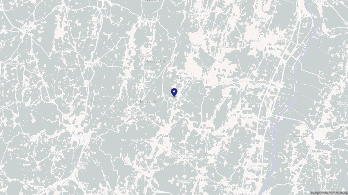 Aperçu cartographique de Saint-Gengoux-de-Scissé, centré sur la commune