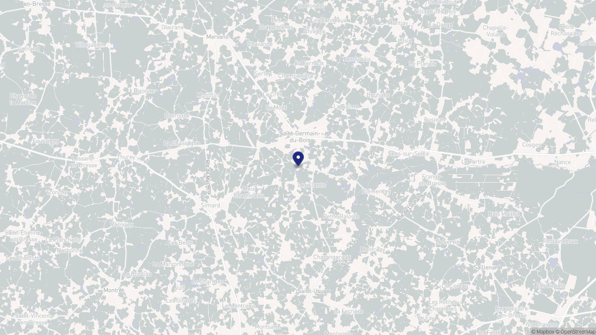 Aperçu cartographique de Saint-Germain-du-Bois, centré sur la commune