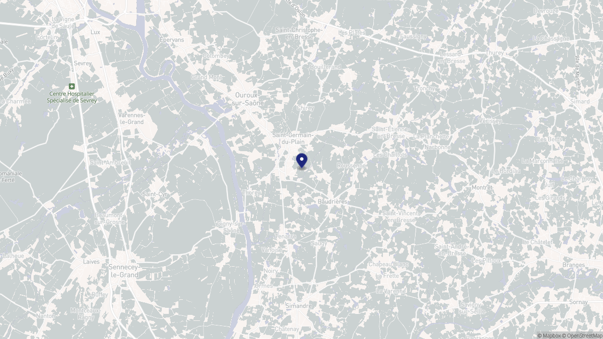 Aperçu cartographique de Saint-Germain-du-Plain, centré sur la commune